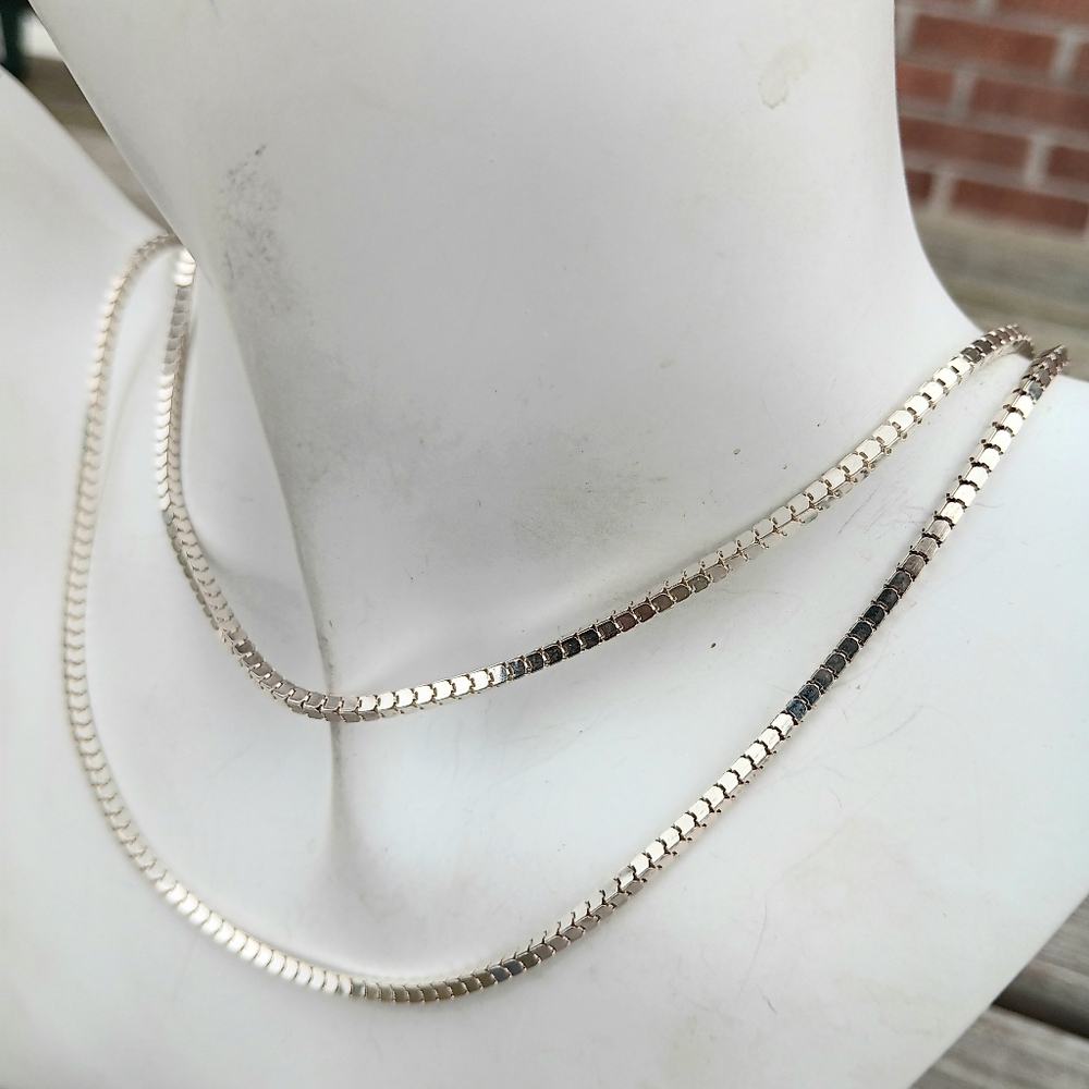 STERLING JACMEL BOX CHAIN NECKLACE